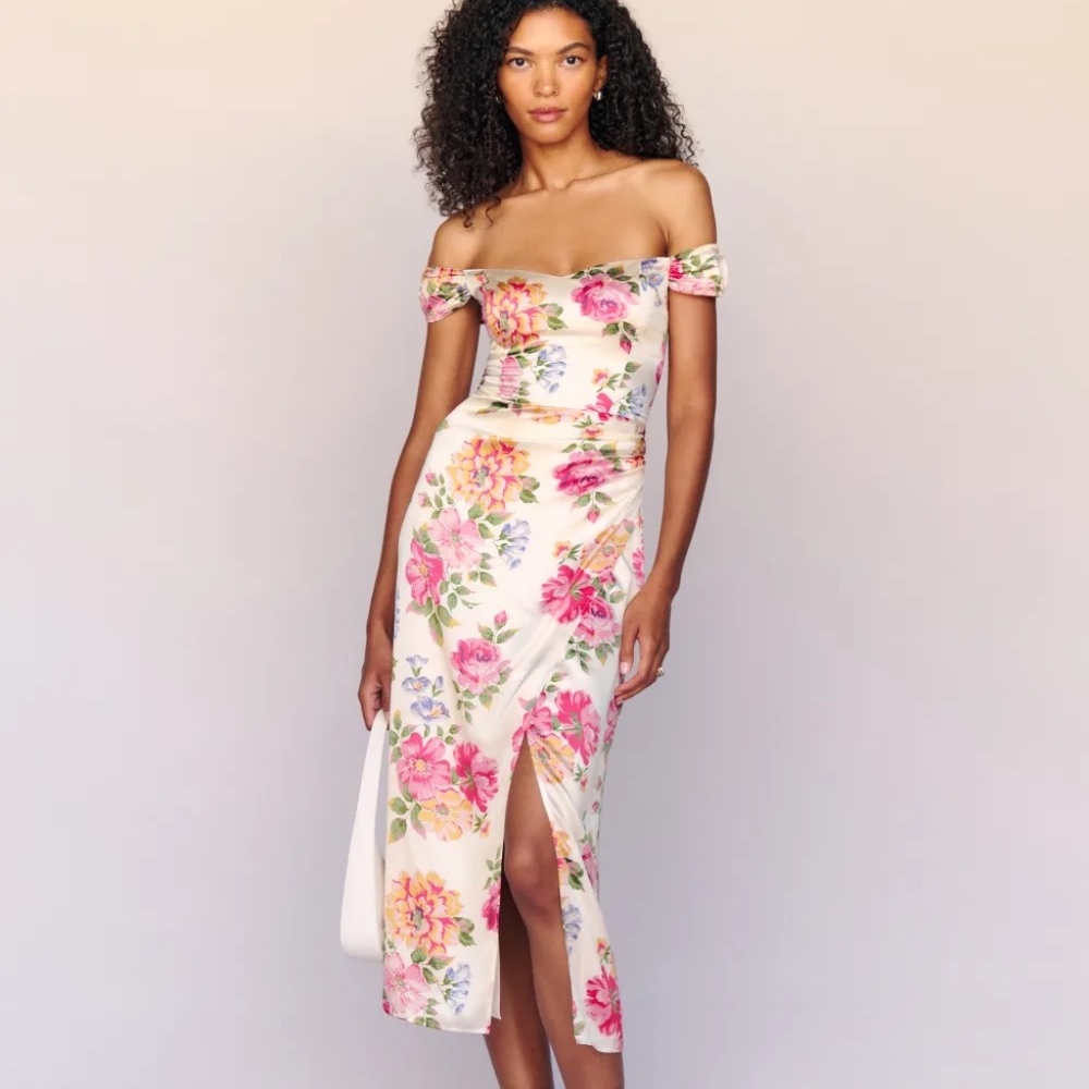 NWT Reformation Size 8 Genesis Silk Dress Floral